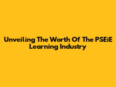 Unveiling The Worth Of The PSEiE Learning Industry