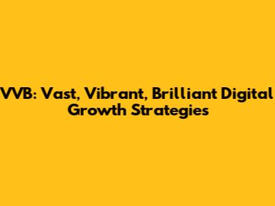 VVB: Vast, Vibrant, Brilliant Digital Growth Strategies