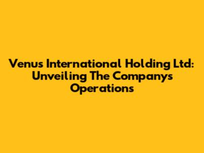 Venus International Holding Ltd: Unveiling The Company's Operations