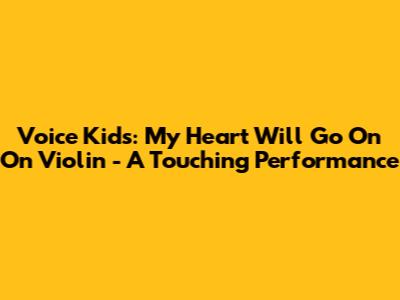 Voice Kids: 'My Heart Will Go On' On Violin - A Touching Performance