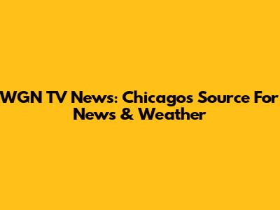 WGN TV News: Chicago's Source For News & Weather