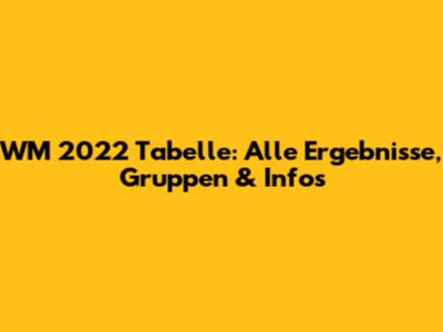 WM 2022 Tabelle: Alle Ergebnisse, Gruppen & Infos
