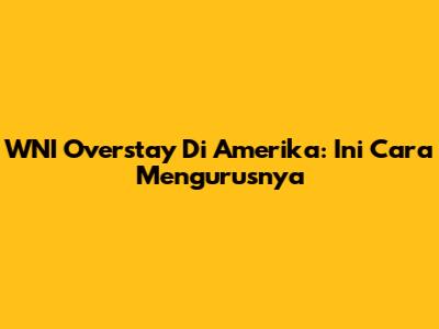WNI Overstay Di Amerika: Ini Cara Mengurusnya