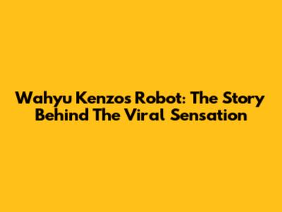 Wahyu Kenzo's Robot: The Story Behind The Viral Sensation