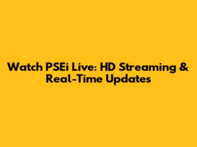 Watch PSEi Live: HD Streaming & Real-Time Updates