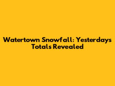 Watertown Snowfall: Yesterday's Totals Revealed