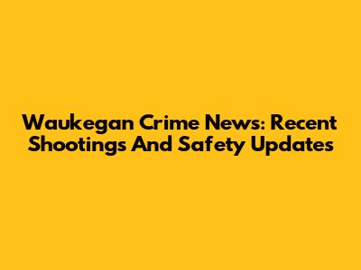 Waukegan Crime News: Recent Shootings And Safety Updates