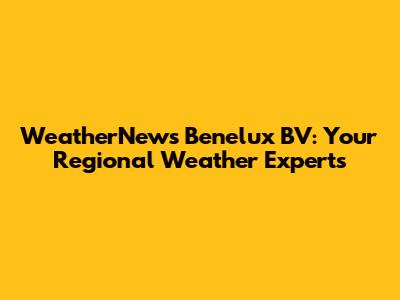 WeatherNews Benelux BV: Your Regional Weather Experts