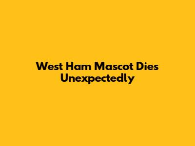 West Ham Mascot Dies Unexpectedly
