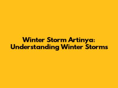 Winter Storm Artinya: Understanding Winter Storms