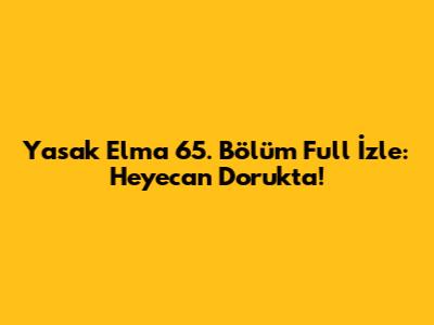 Yasak Elma 65. Bölüm Full İzle: Heyecan Dorukta!