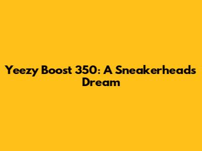 Yeezy Boost 350: A Sneakerhead's Dream