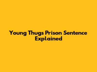 Young Thug's Prison Sentence Explained