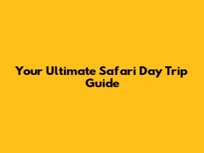Your Ultimate Safari Day Trip Guide