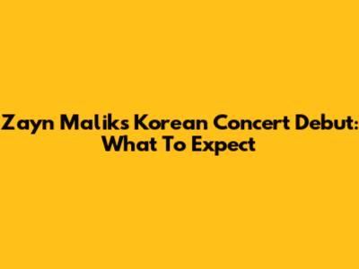 Zayn Malik's Korean Concert Debut: What To Expect