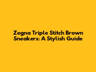 Zegna Triple Stitch Brown Sneakers: A Stylish Guide