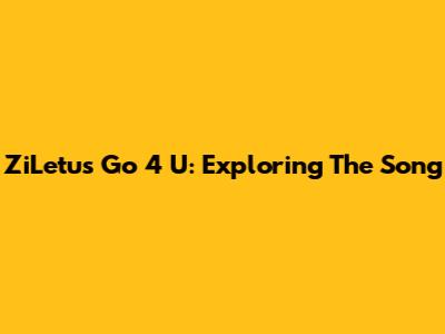 ZiLetu's Go 4 U: Exploring The Song