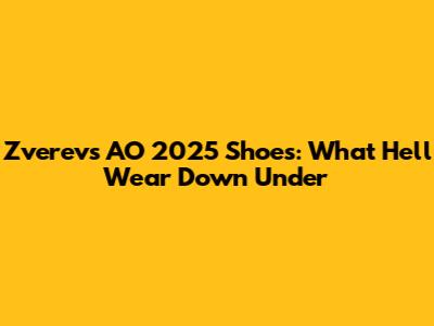 Zverev's AO 2025 Shoes: What He'll Wear Down Under